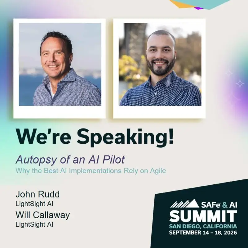 John Rudd and Will Callaway speaking at the SAFe & AI Summit in San Diego, September 14–18, 2026